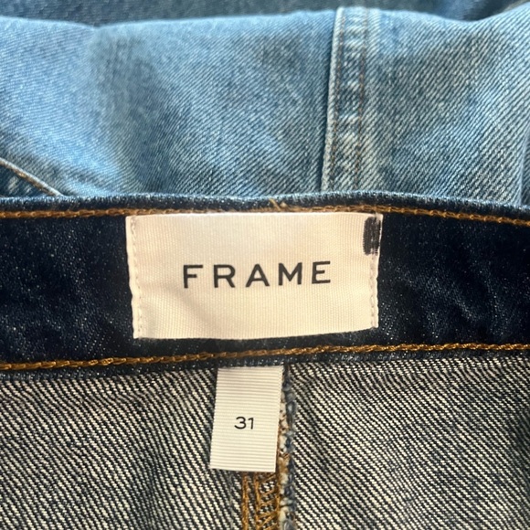 EUC FRAME- Two Tone Reconstructed Denim Skirt. Size 31 - Picture 6 of 12